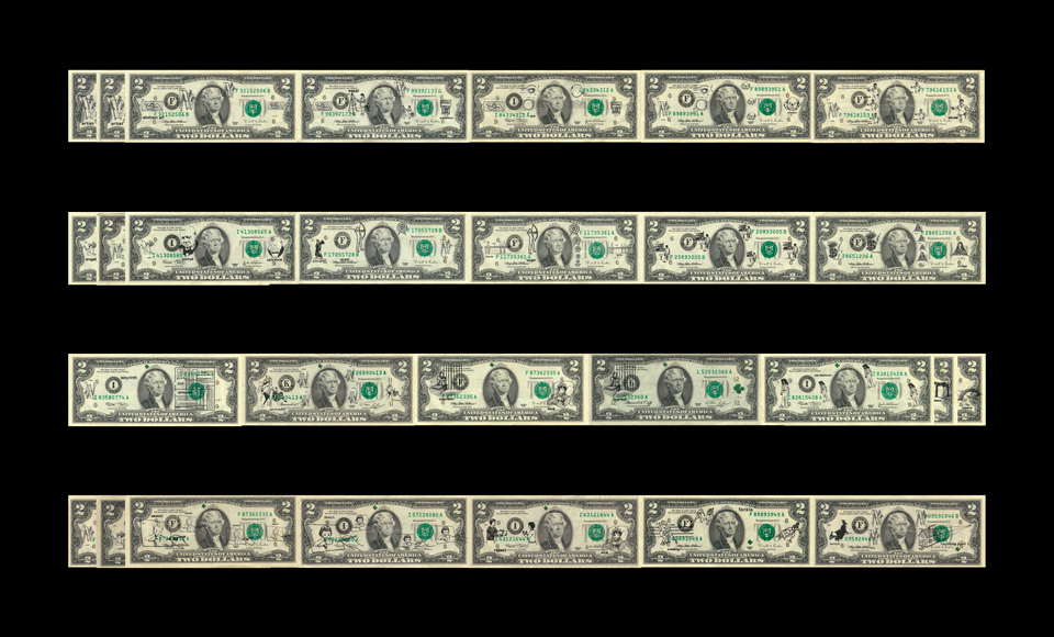 Variations on Artists' Lucky Two-dollar Bills